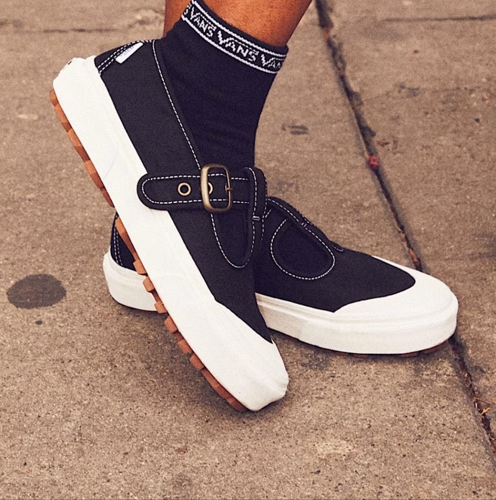 Vans Black and White Mary Jane Sneakers - Picture 4 of 11